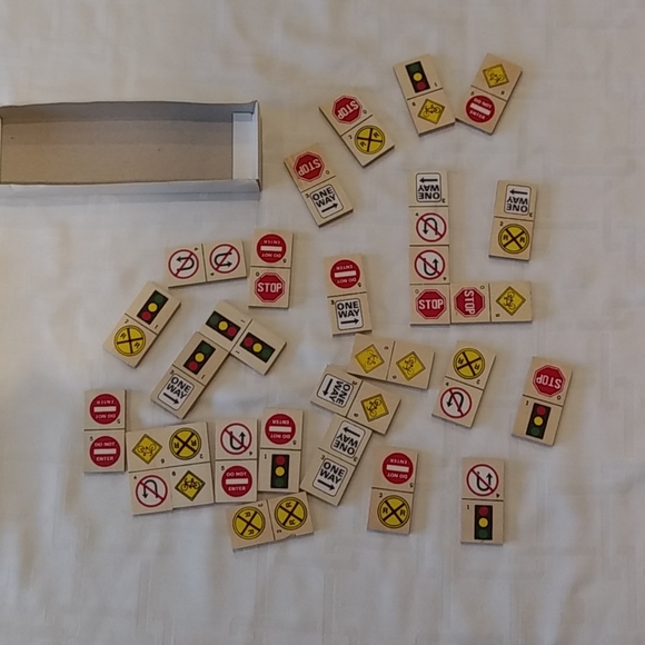 Vintage Wooden Traffic Dominoes - Picture 4 of 9